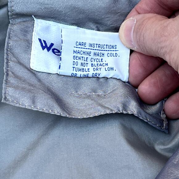 Vintage 90s Westport Ltd Shimmery Taupe Nylon Windbreaker Jacket Womens L - Picture 11 of 11